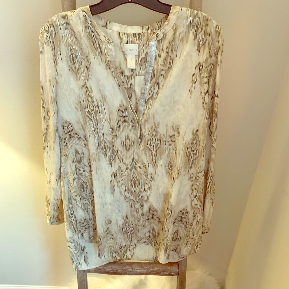 Chico’s Shine Patterned Top